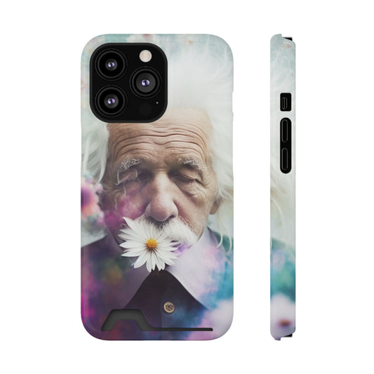 bell's flowers Einstein Phone Case With Card Holder