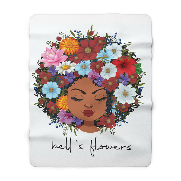 bell's flowers original logo sherpa fleece blanket