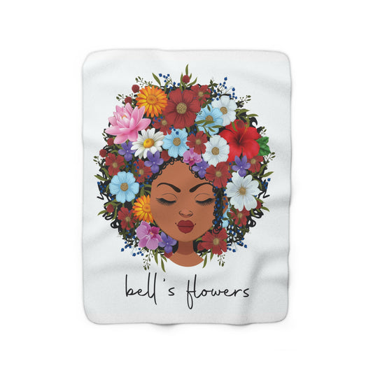 bell's flowers original logo sherpa fleece blanket