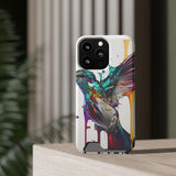 Hummingbird Drip Paint Phone Case With Card Holder