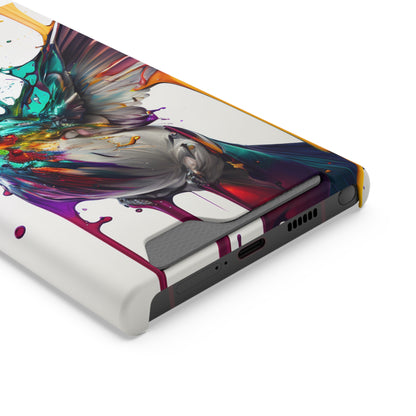 Hummingbird Drip Paint Phone Case With Card Holder