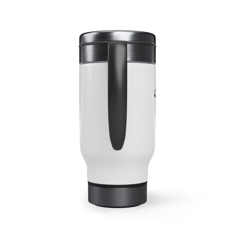 Be Good. Do Good. Stainless Steel Travel Mug with Handle, 14oz