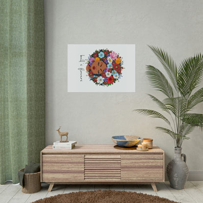 bell's flowers original logo Rolled Poster