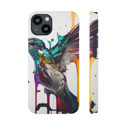 Hummingbird Drip Paint Phone Case With Card Holder